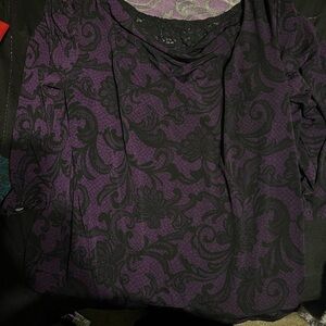 Chic Black and Purple Women's Blouse